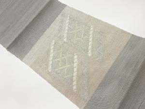 絽綴れすくい織抽象幾何学模様織出し名古屋帯